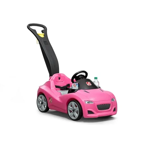 Premium Kids Push Car Ride-On Stroller Durable Plastic Toy with Seat Belt and Horn (Pink, 22.6 kg Capacity) 1zyyg