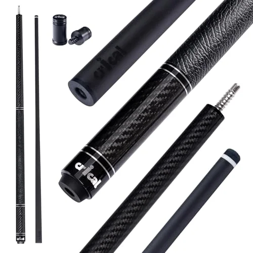 CRICAL Carbon Fiber Billiard Pool Cue Stick (147 cm, 538 g) Low Deflection Shaft with Cowhide Grip and 3K Weave Design for Professional Players zvxgi