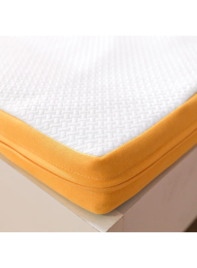 DANUBE HOME Organic Foldable Foam Single Mattress Medium Firm Support (Yellow, 180x90x6 cm) pc927