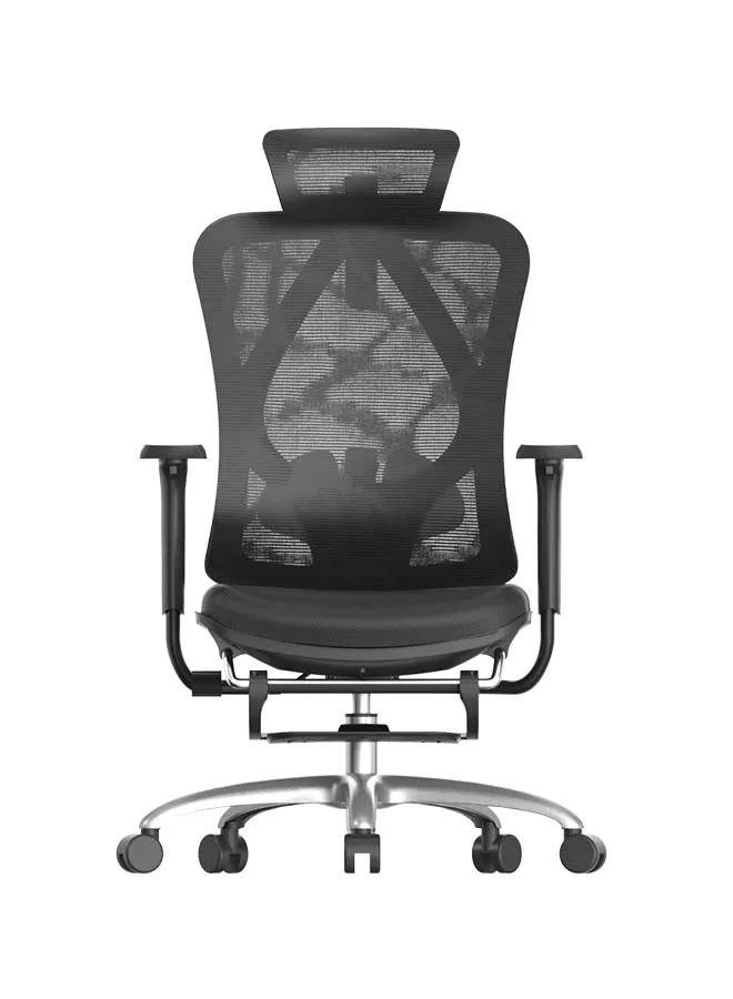 Ergonomic Office Chair with Footrest and 4D Linked Armrests, Height Adjustable Full Mesh Task Chair for Home and Office (Black, 1 Unit) qfpk8