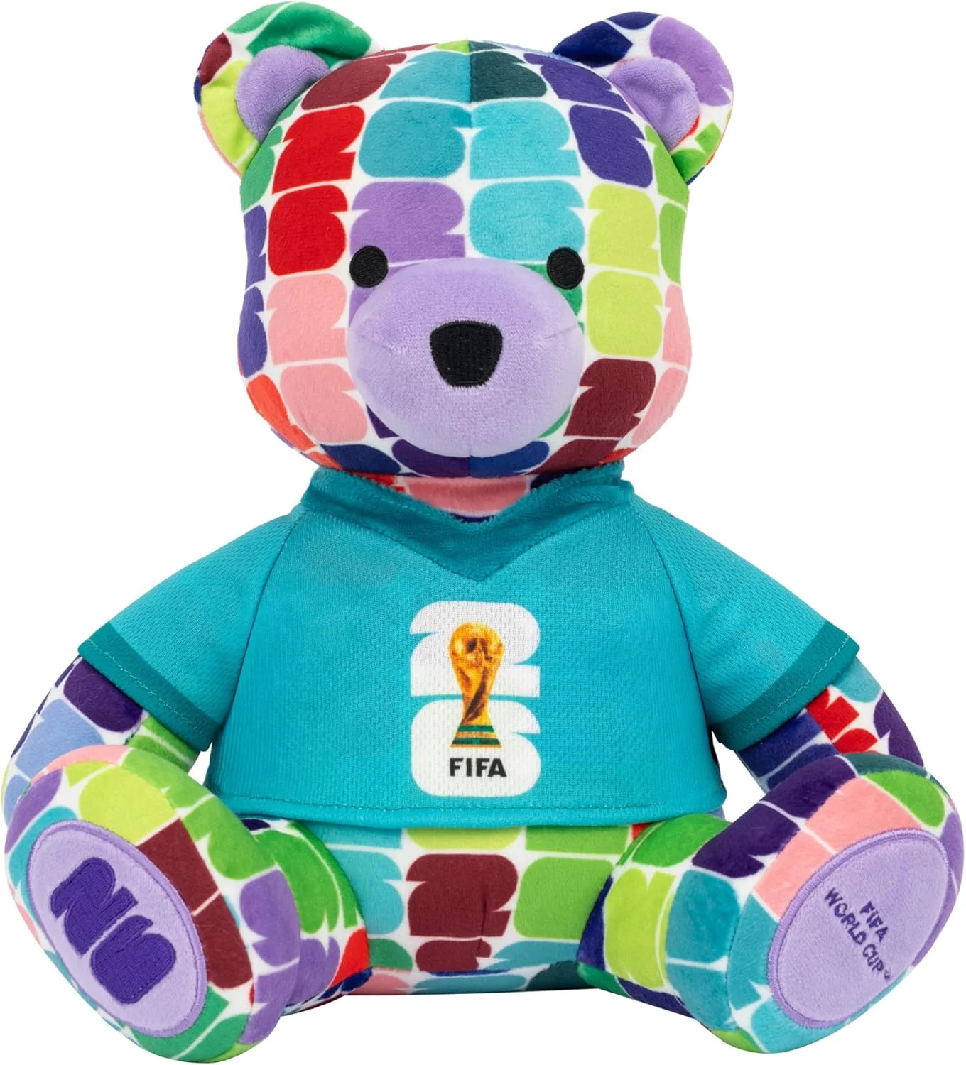Official 2026 World Cup Collectible Bear Plush Toy with Trophy Logo Tee (Multicolor, 25 cm) icnl2