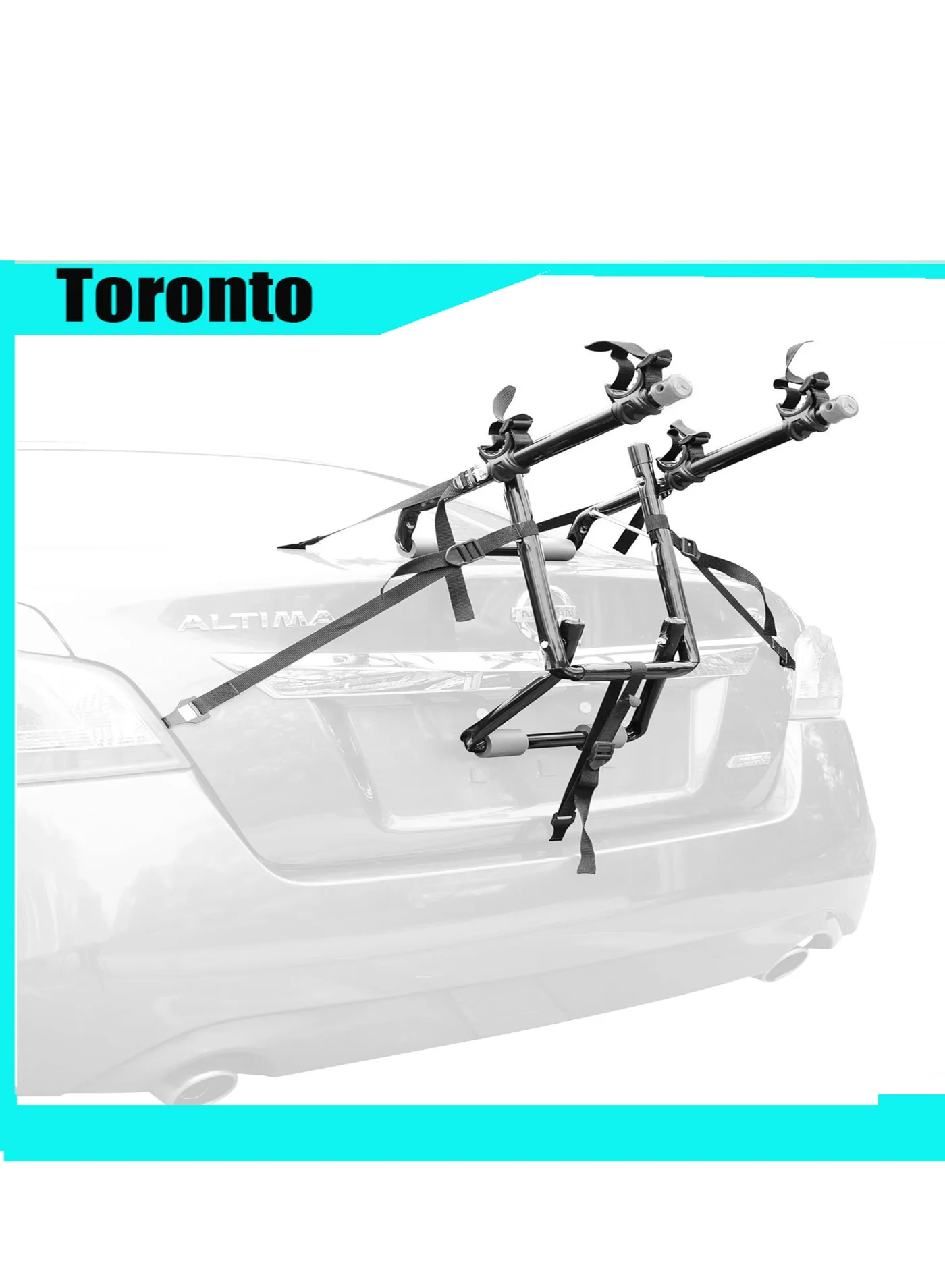 TORONTO Deluxe Trunk Mounted Bike Rack ¨C Heavy-Duty Rear Car Bicycle Carrier for Sedan, SUV & Minivan (Foldable, Universal Fit) p2kux
