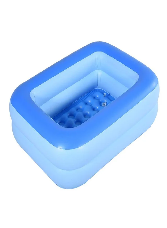 HIWENA Inflatable Kiddie Pool for Kids, Soft Floor Swimming Pool for Summer Water Fun (Blue, 114 cm x 89 cm x 36 cm) 1rzkk