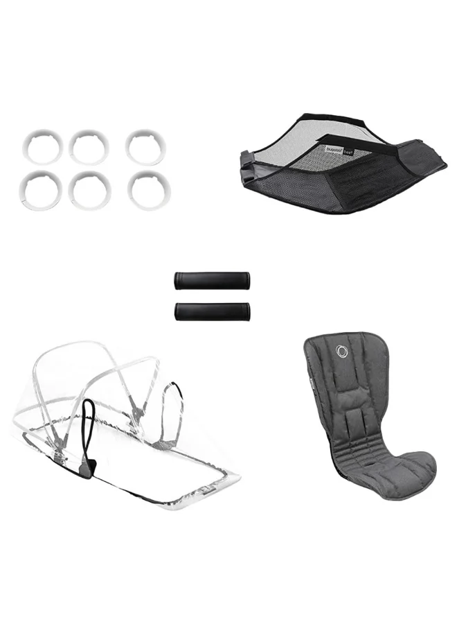 Premium Compact Stroller Set Lightweight Foldable Design (Grey Melange, One Size) 5rbbg
