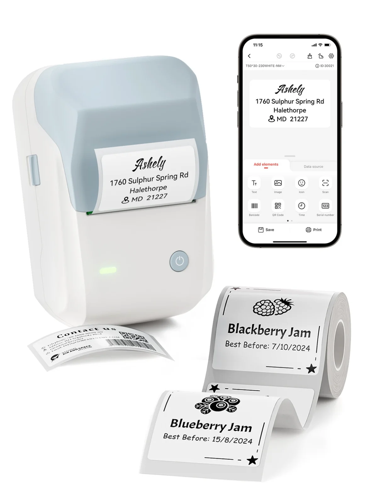 Premium Thermal Label Maker Machine for Business and Home Organization (2 Inch Width, Portable Wireless Design) vrxob