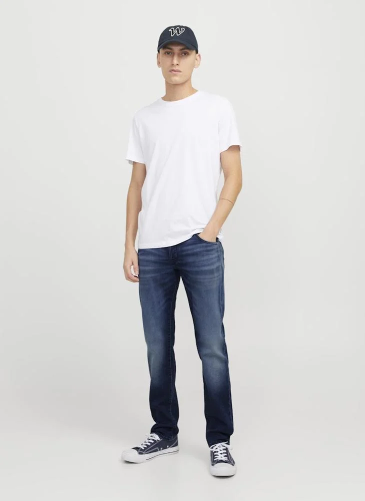 JACK & JONES Casual Relaxed Fit Denim Jeans Premium Cotton Everyday Wear (Blue, 32W x 32L) k4qaj