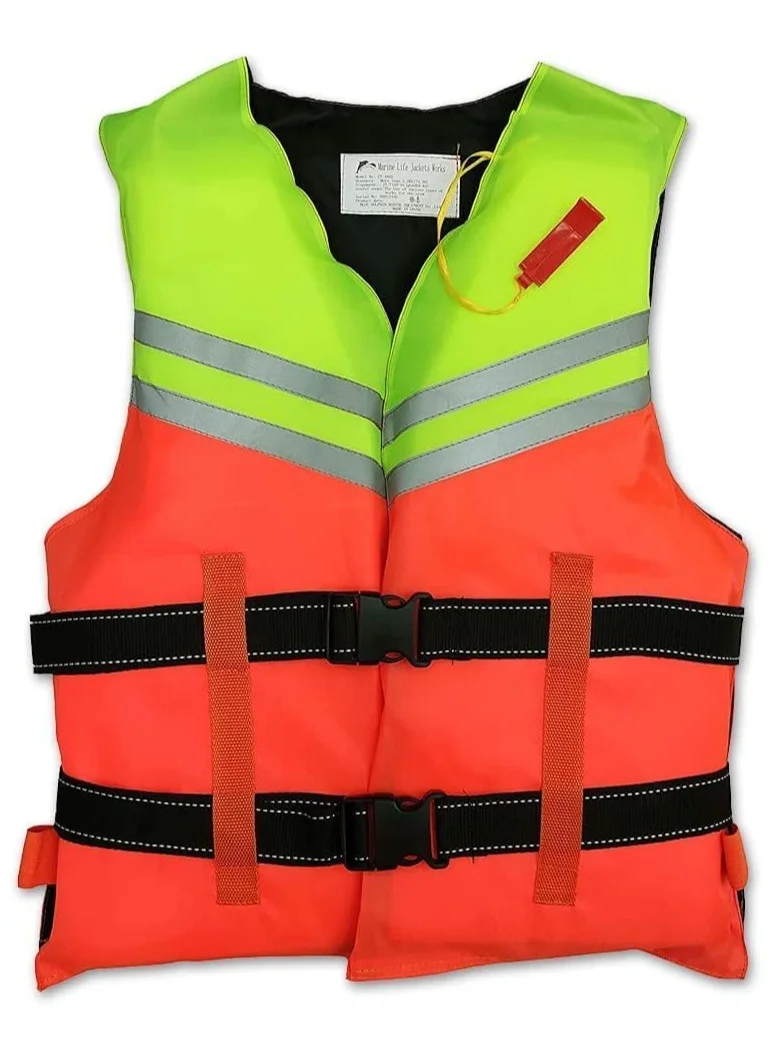 VITION Professional Life Jacket High Visibility Reflecting Safety Vest (Green/Orange, Adult) lkprd