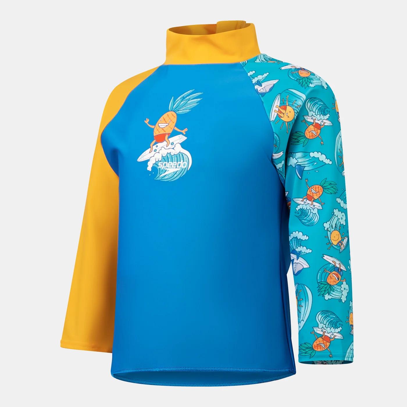 Premium Kids Long Sleeve Printed Rashguard UV Protection Swimwear (Blue, 120 cm) vjioz