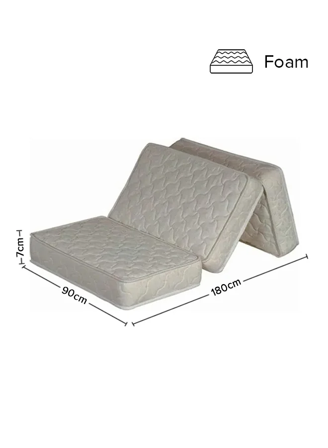 Maestro 3-Piece Folding Foam Mattress Premium Quilted Memory Foam Support (White, 180x90x7cm) n3t16