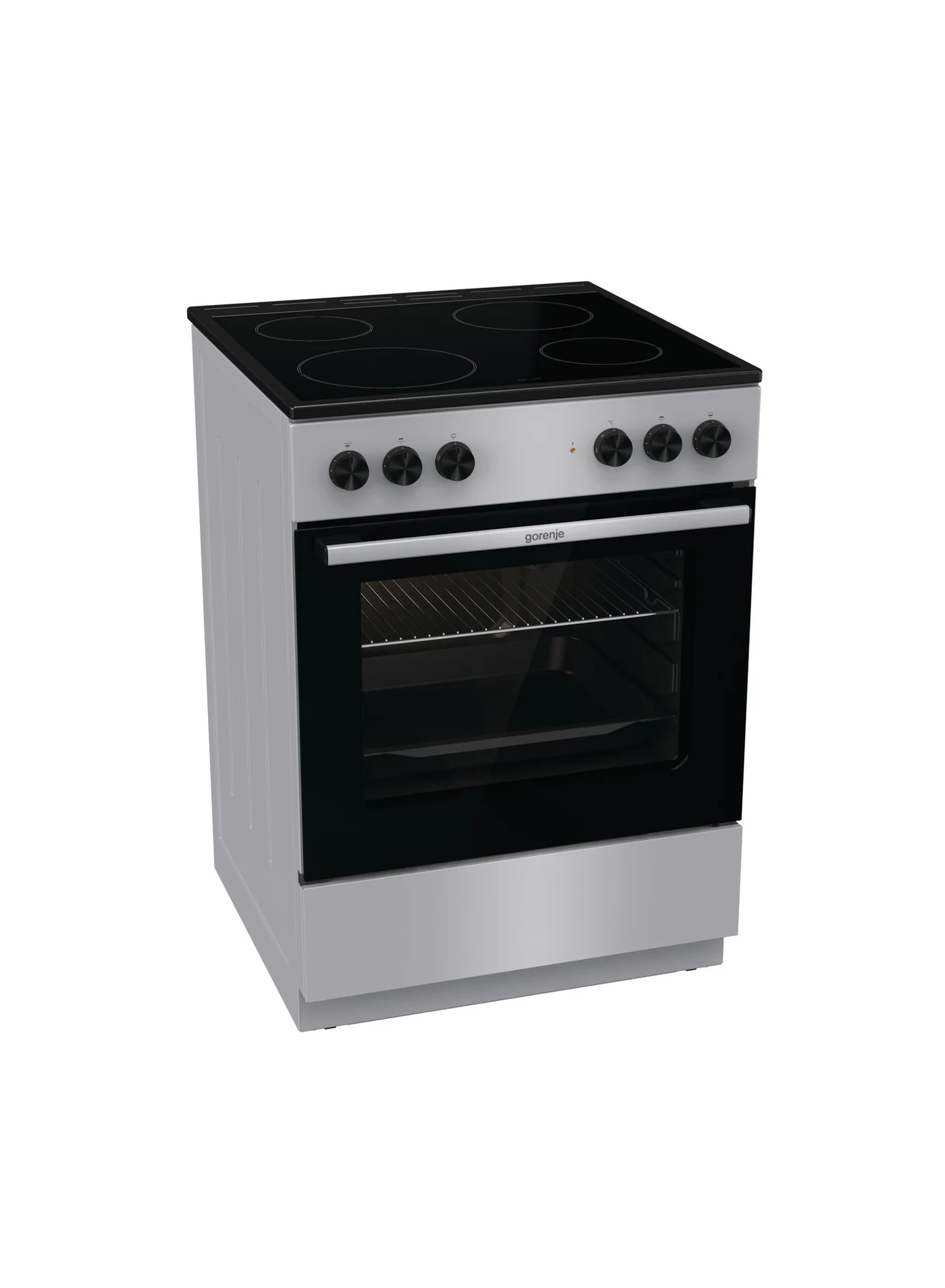 Premium Electric Cooker 60cm with 4 Burners and 65L Oven Capacity (Silver, 60cm) tzr2q