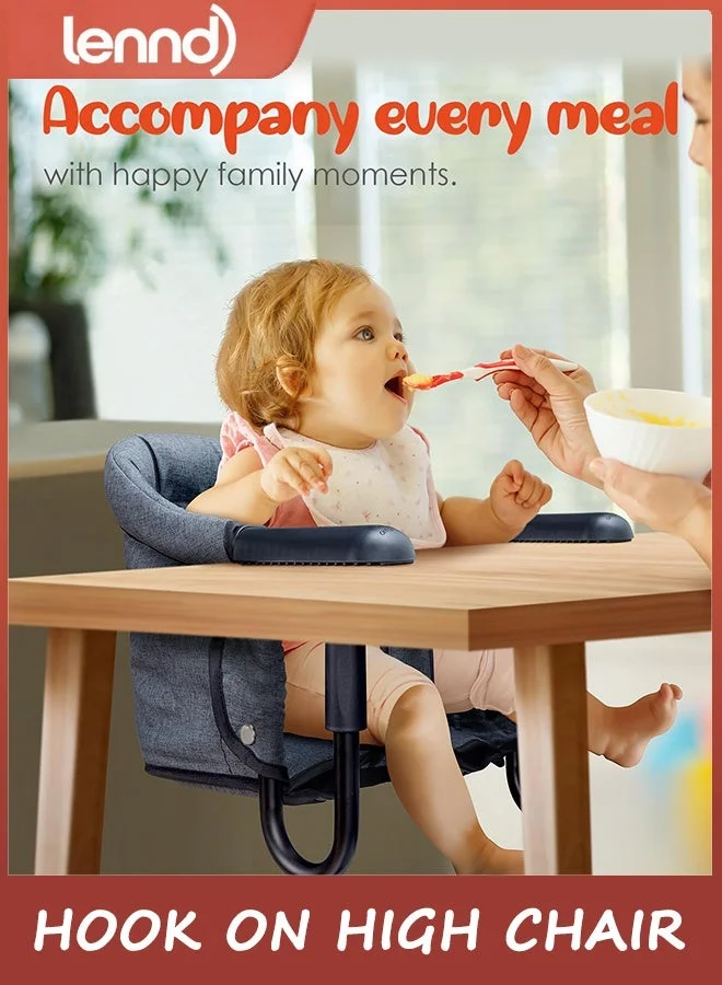 LENND Portable Baby High Chair Foldable Feeding Seat with Carry Bag for Travel (Grey, 6-36 Months) yz221