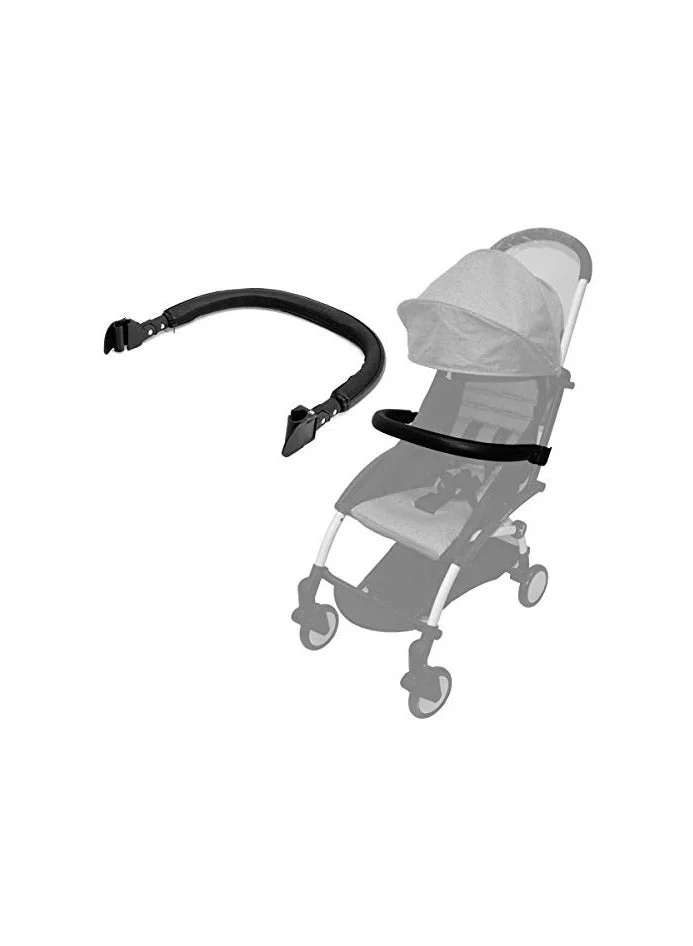 ROMIRUS Stroller Bumper Bar Protective Front Handlebar (PU Leather, Black) snl57