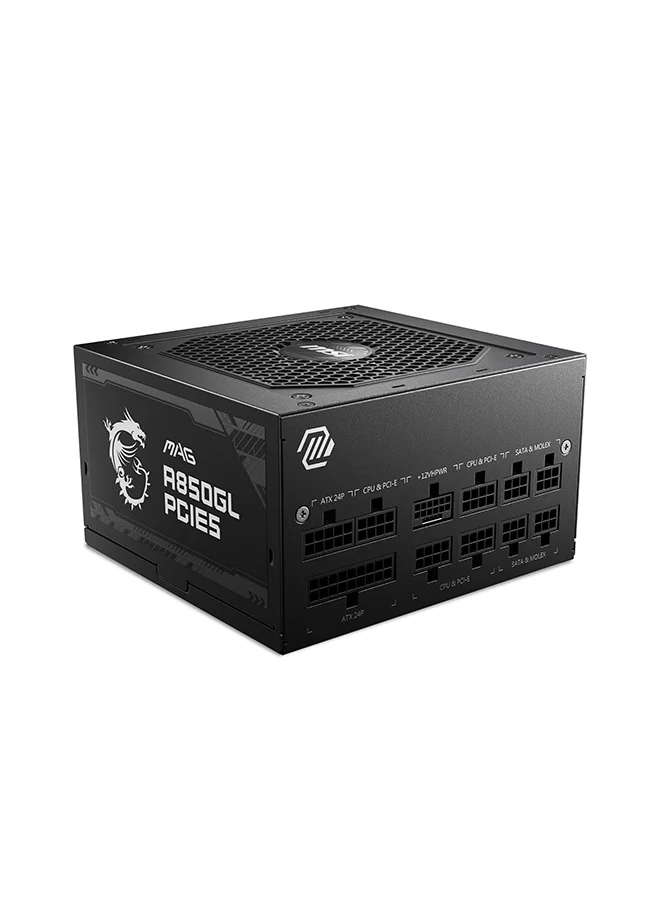 MAG A850GL PCIE5 Modular Power Supply 850W 80 Plus Gold ATX 3.0 Certified (Black, 850W) radrd