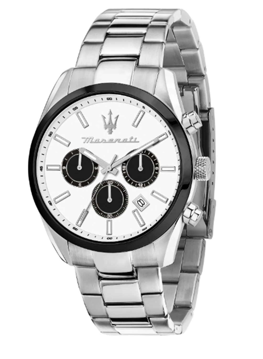 Premium Stainless Steel Digital Watch for Men (White Matt Dial, 43 mm) z3oiz