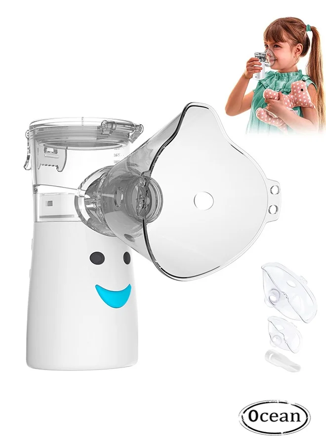 JS Portable Mesh Nebulizer Handheld Ultrasonic Inhaler with 2 Modes for Adults and Children (Compact, 10 mL) l1m33