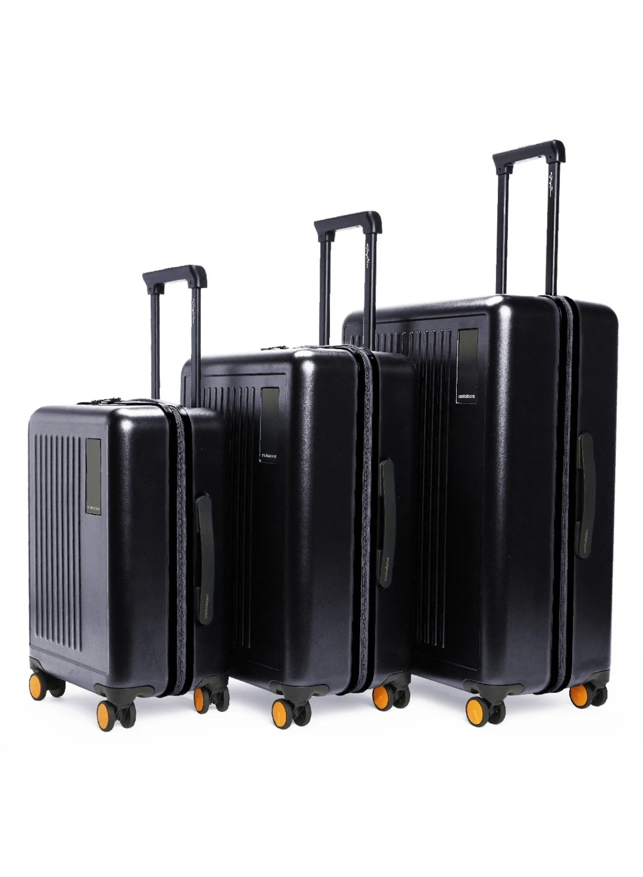 Premium Hardshell Travel Luggage Set 3-Piece Suitcase Collection with TSA Lock and Durable Polycarbonate Shell (Black, 40L+65L+100L) vrvct