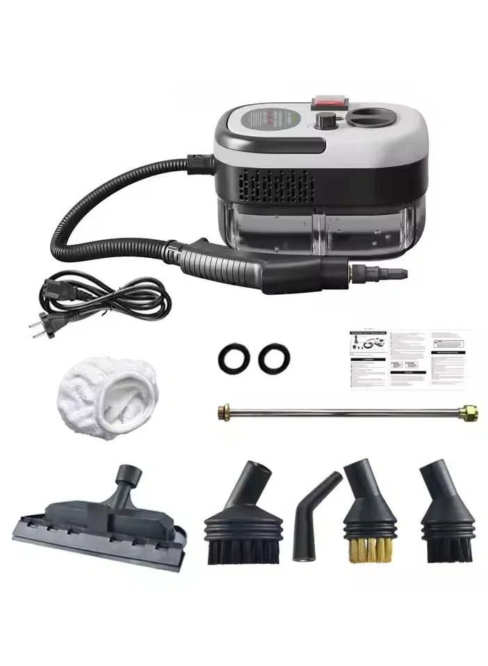 TOBI Handheld Steam Cleaner 2500W High Pressure Steamer with 1100ml Tank (6-Level Adjustable, 3 Brush Heads, 3.0 Bar) for Home Kitchen and Car eg9o9