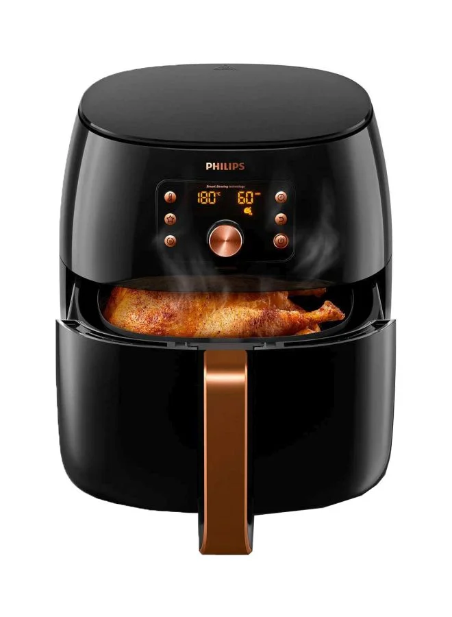 Professional Large Capacity Air Fryer 7.4 L 2225 W Premium Kitchen Appliance (Black/Rose Gold, 7.4 L) m14f8