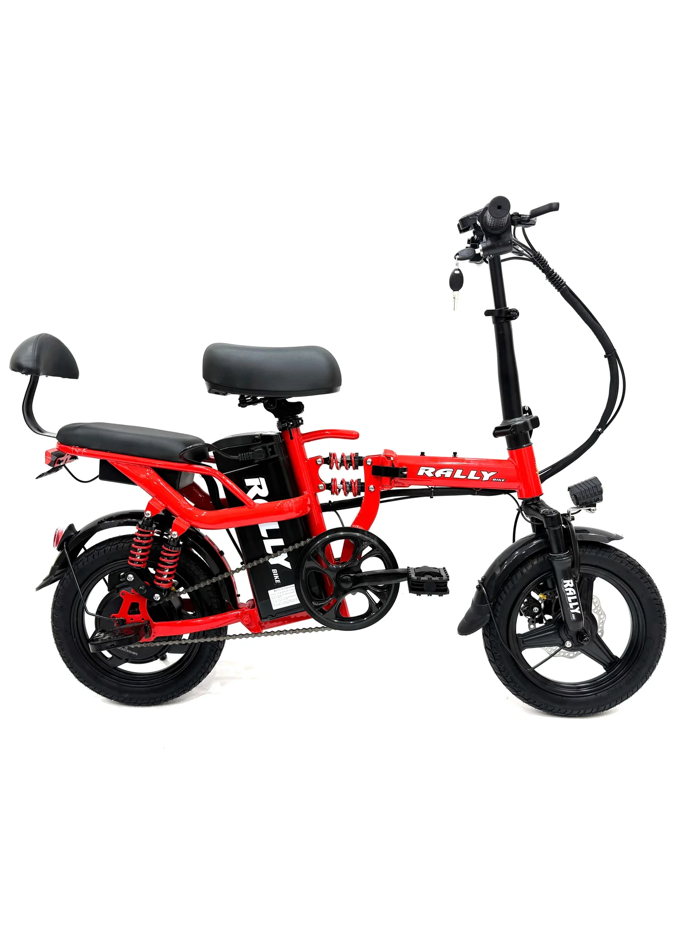RALLY BICYCLE Folding Electric Bike 350W Motor 48V 13Ah Battery Dual Suspension (Red, 14-Inch) leyf6