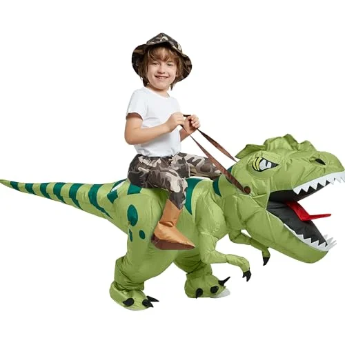 One Casa Inflatable Dinosaur Costume Riding T-Rex Suit Premium Lightweight Fabric for Kids (2-3 Yrs) x97j0
