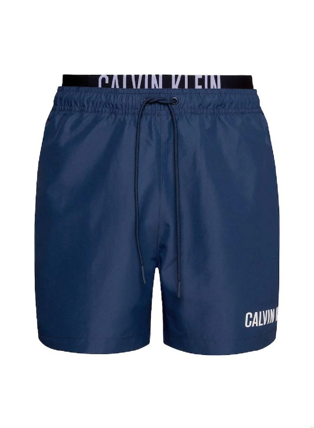 Premium Men's Double Waistband Swim Shorts Quick-Dry Athletic Trunks (Blue, M) fodfh