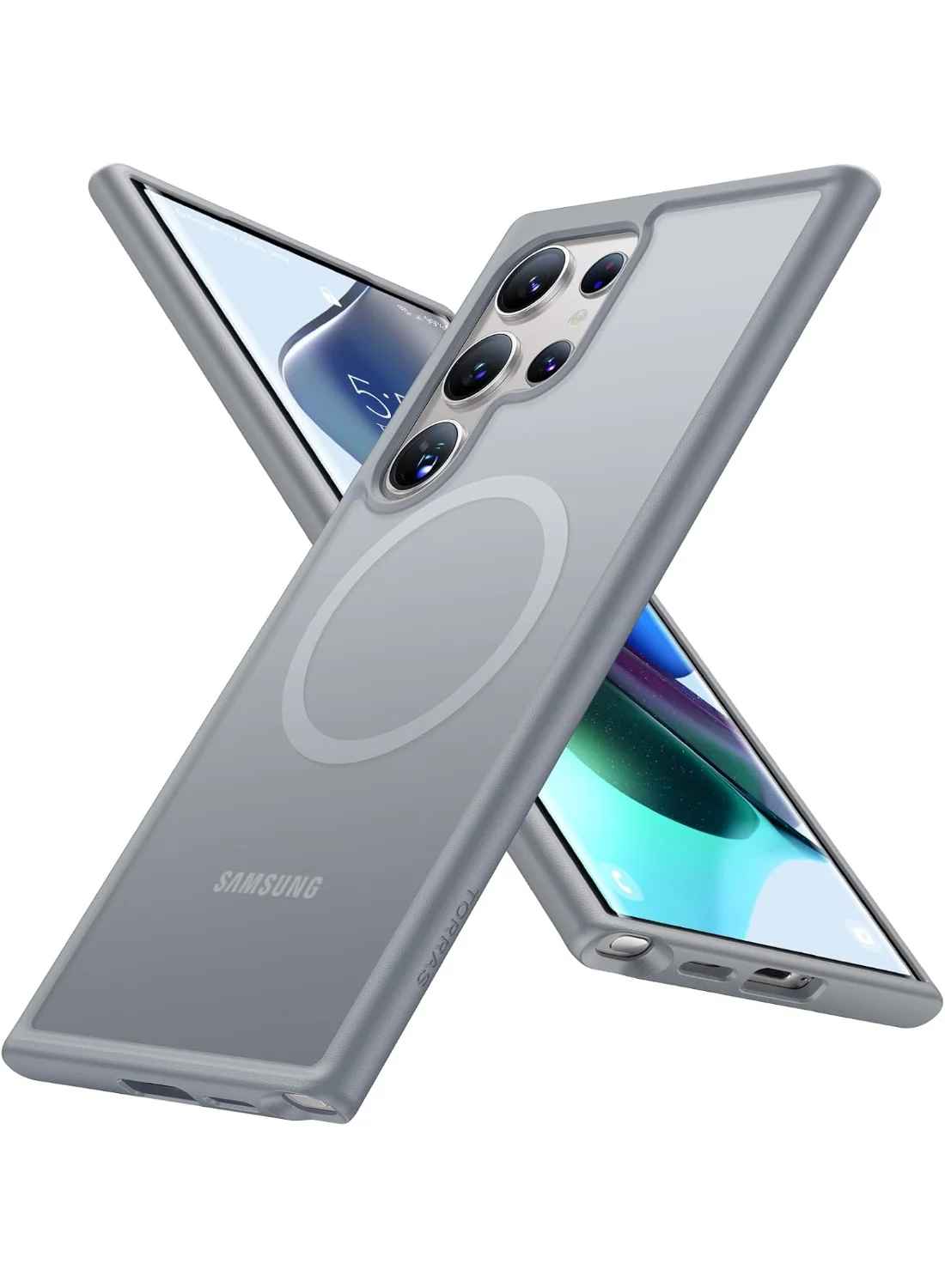 Premium Magnetic Shockproof Protective Case for Smartphone (Grey, Slim Fit) rbork