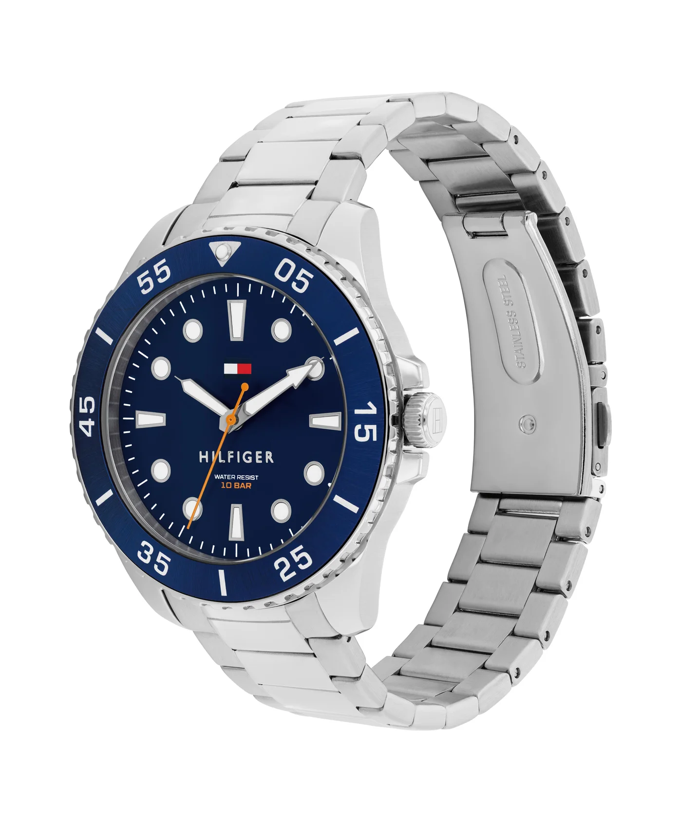 Premium Round Analog Men's Watch Stainless Steel and Blue Aluminum Case (42mm) lh4vi