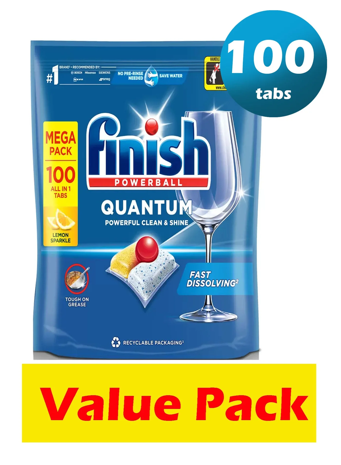 Premium Automatic Dishwasher Detergent Tablets with Descaling Action (100 Count) kfqjf