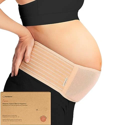 Maternity Belly Support Band for Pregnancy Back and Pelvic Relief (Breathable Fabric, Adjustable, Classic Ivory, 2XL) jupqi