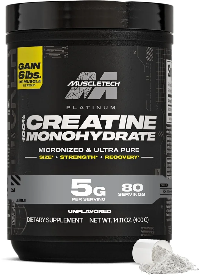 Platinum Creatine Powder Micronized Formula Unflavoured (400g, 80 Servings) x6od1
