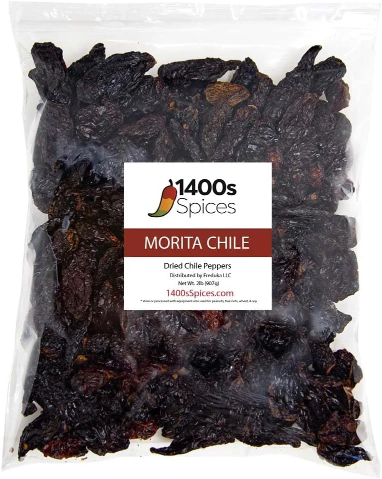 1400S Spices Morita Chipotle Dried Whole Chile Peppers (Premium Culinary Grade, 907g) bysx1