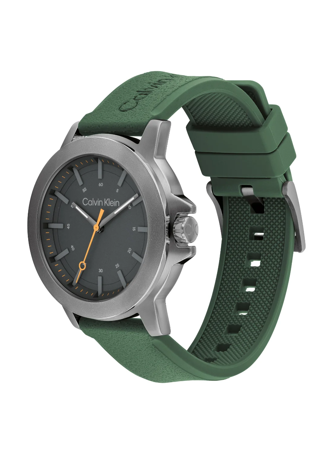 Premium Round Analog Men's Watch with Dark Grey Case and Silicone Band (42mm) huuvl