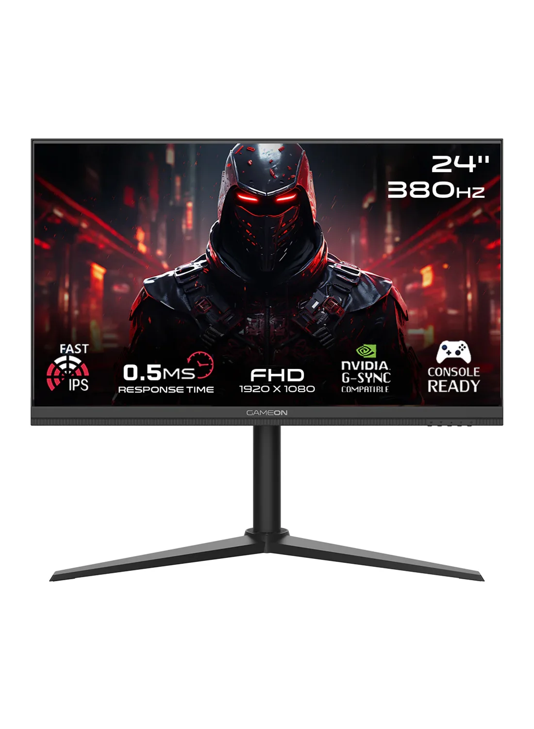 GAMEON Midnight Pro Gaming Monitor FHD Fast IPS 380Hz 0.5ms Response Time HDMI 2.1 (Black, 24 inch) d3bwa