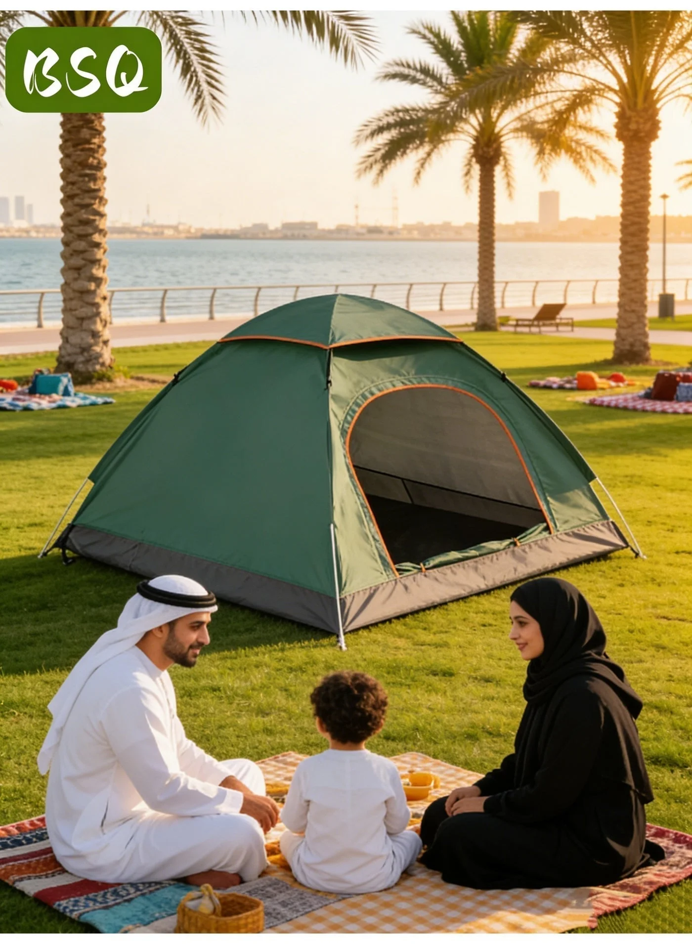 BSQ Automatic Pop-Up Emergency Shelter Tent (Windproof Dome, 200x200x135cm) for Desert and Beach Camping h9u7d