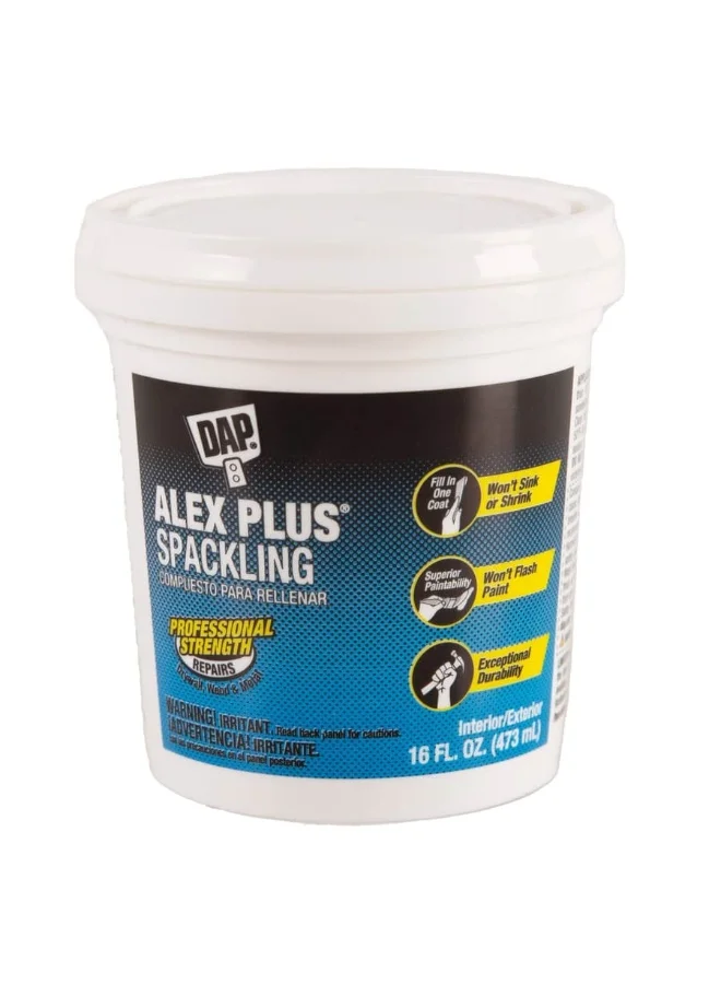 DAP Alex Plus Premium Spackling Compound for Wall Repair and Patching (473 mL) d4ok2