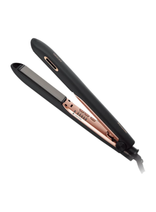 Premium Nanoe Hair Straightener Professional Styling Tool for Smooth Results (Black/Rose Gold, One Size) bey9r