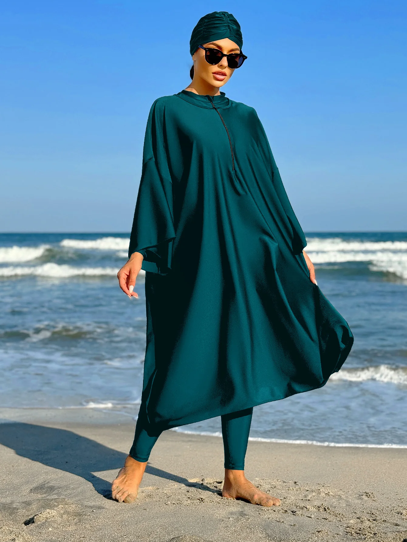 Premium Middle Eastern Style Two-Piece Swimsuit with Long Skirt for Women (Modest Beachwear, Full Coverage) 2m0h4