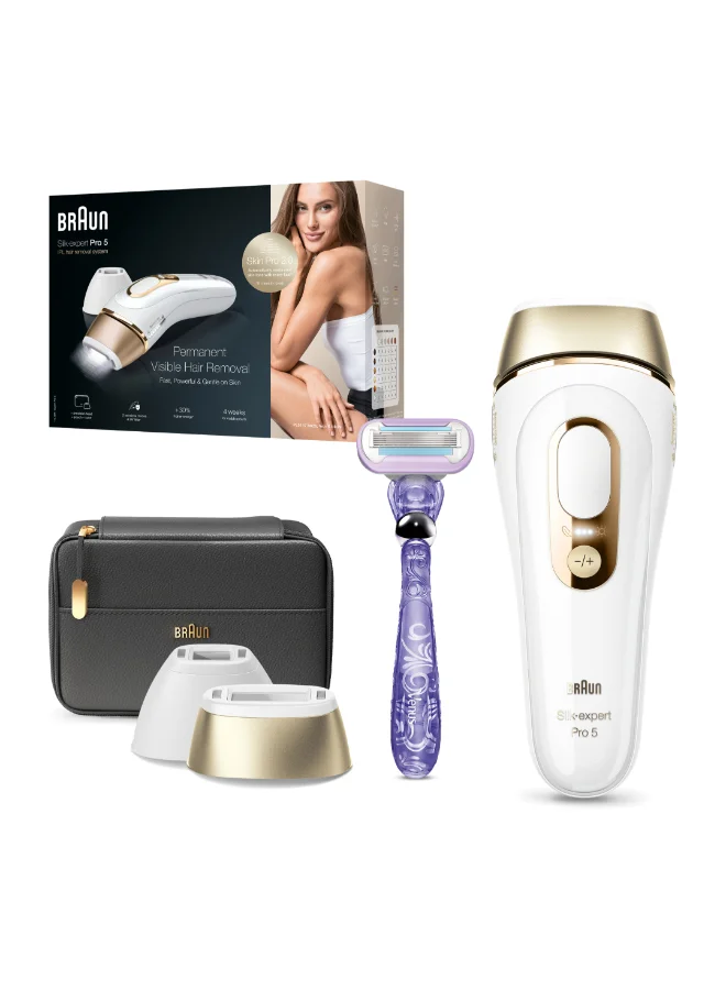 Premium IPL Hair Removal System for Body and Face (Gold, 400,000 Flashes) ss6ml