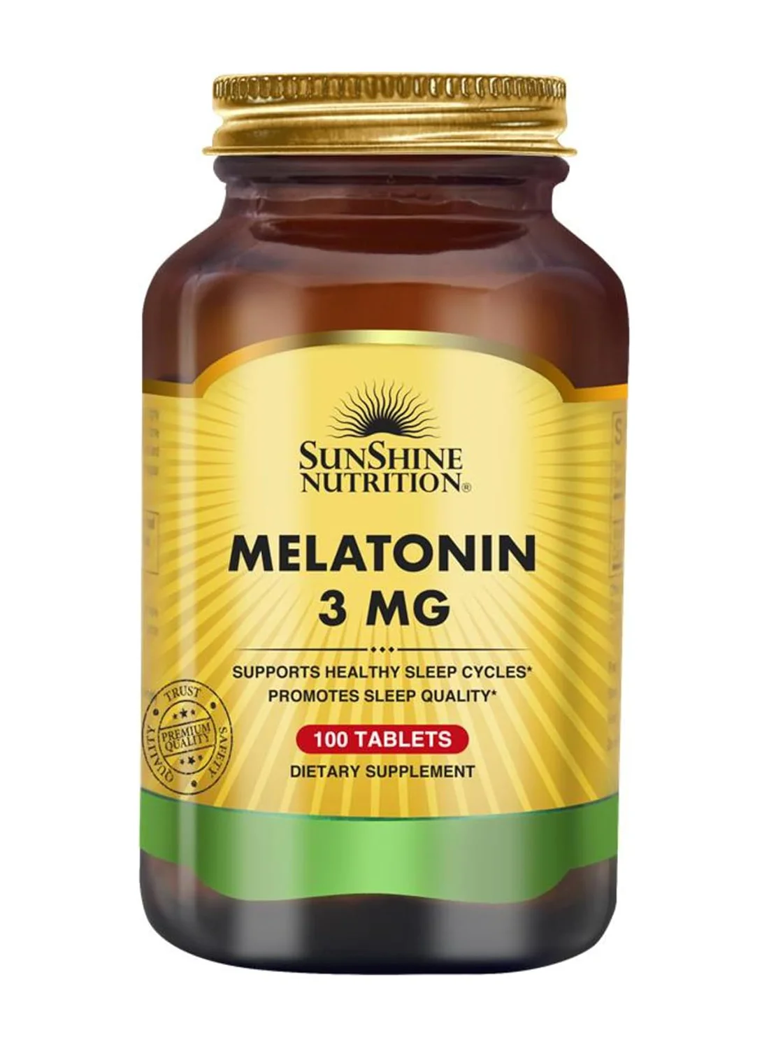 Sunshine Nutrition Melatonin Supplement (3mg, 100 Tablets) Premium Sleep Support Formula for Adults lavhy