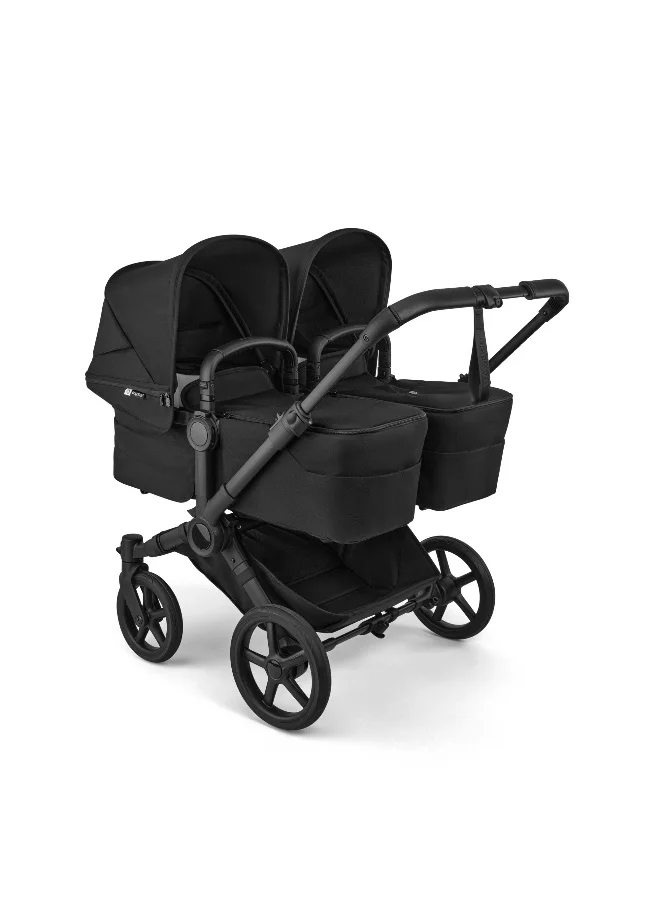 Premium Twin Bassinet Fabric Set for Side-by-Side Double Stroller Conversion (Black, Organic Cotton Lining) 2ma9r