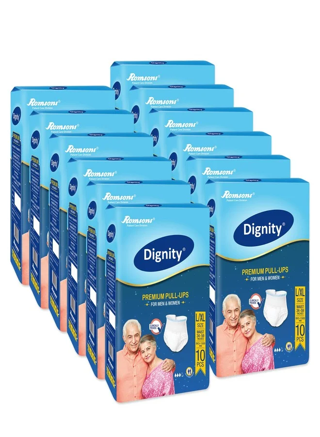 Dignity Premium Pull-Up Adult Diapers Pant Style (Large-Extra Large, 120 Count) bzzn1