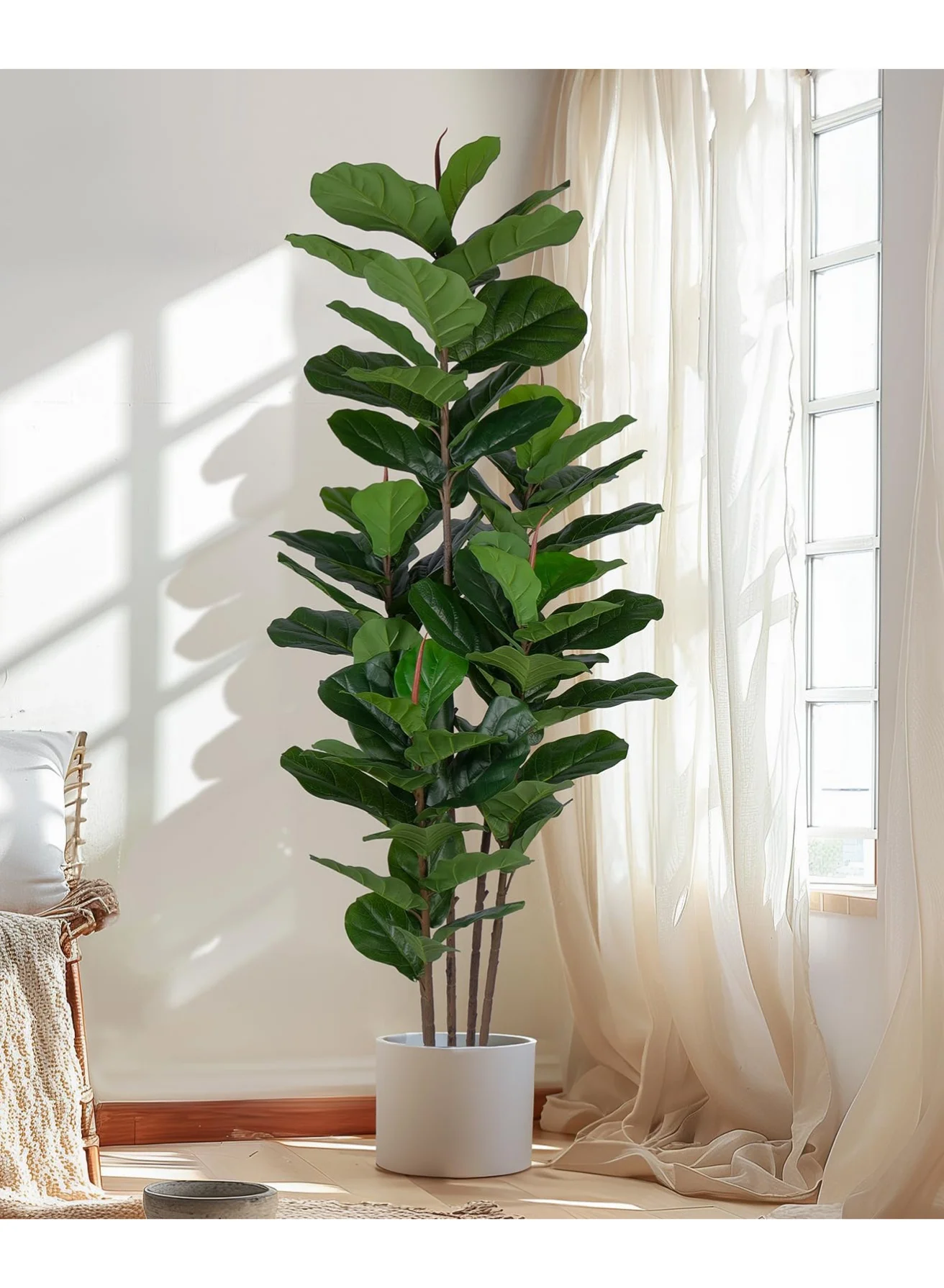 Arabest Faux Fiddle Leaf Fig Tree Premium Artificial Ficus Plant for Home Decor (69 Leaves, 183 cm) cgyjy