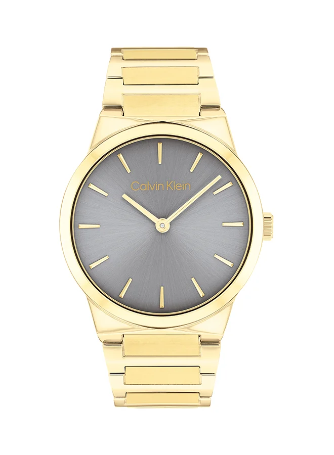 Premium Round Analog Women's Watch with Grey Case and Stainless Steel Band (One Size) x3jwm