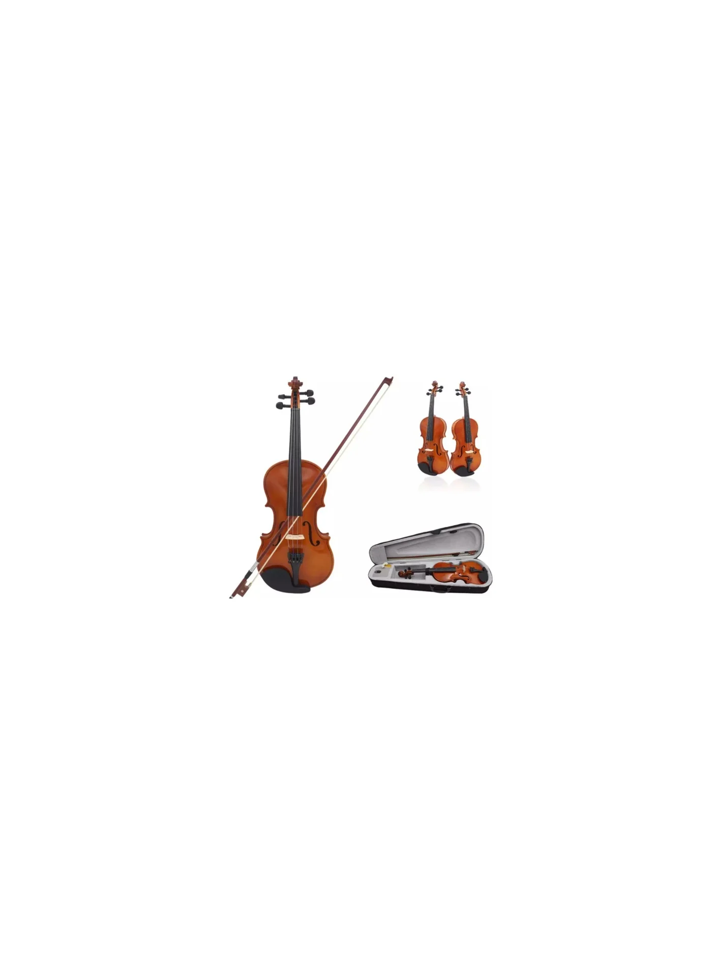 Megarya Student Violin Full Size Solid Wood Acoustic Instrument with Bow Rosin and Carrying Case (4/4) 6opgf