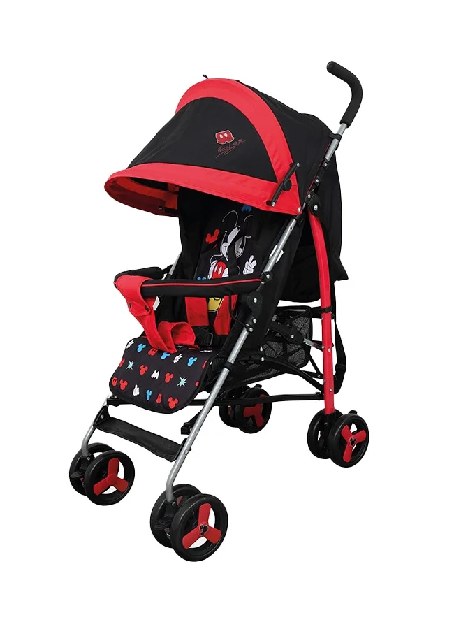 Cartoon Lightweight Adventure Stroller with Adjustable Reclining Seat and Storage Cabin (Dark Red, 0-36 Months) o466y