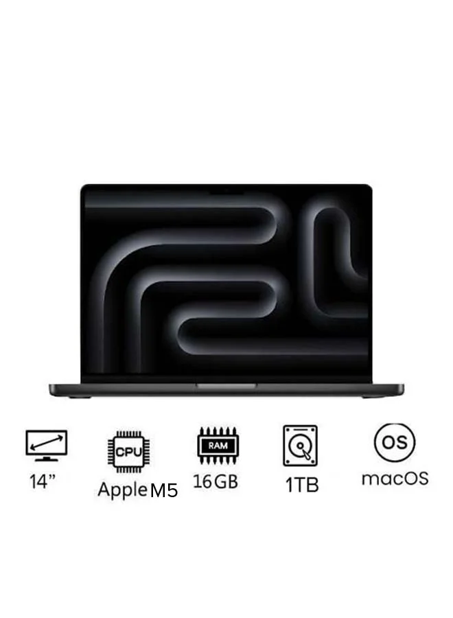 Premium Smart Laptop Pro MDE14 14-Inch Display 10-Core CPU 16GB RAM 1TB SSD macOS (Space Black, 14-Inch) t9q8a