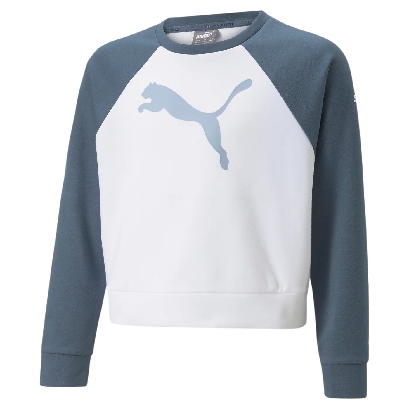 Sport Modern Crewneck Sweatshirt for Girls (White, Kids) 6fyqw