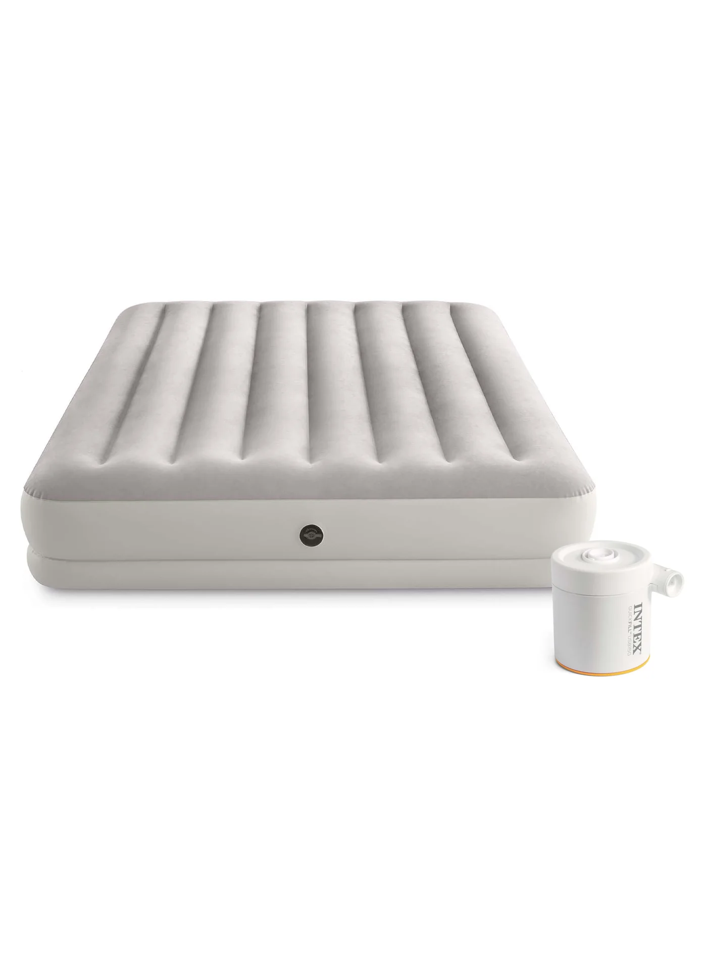 Premium Inflatable Air Mattress with Hand Pump, Fiber-Tech Support, Waterproof Flocked Surface, Portable Bed for Indoor and Outdoor Use (Queen, 152 x 203 x 25 cm) fxcp2