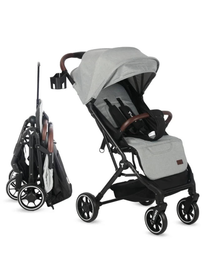 Premium Travel Cabin Stroller Lightweight Foldable Compact Design (Grey, One Size) 12232