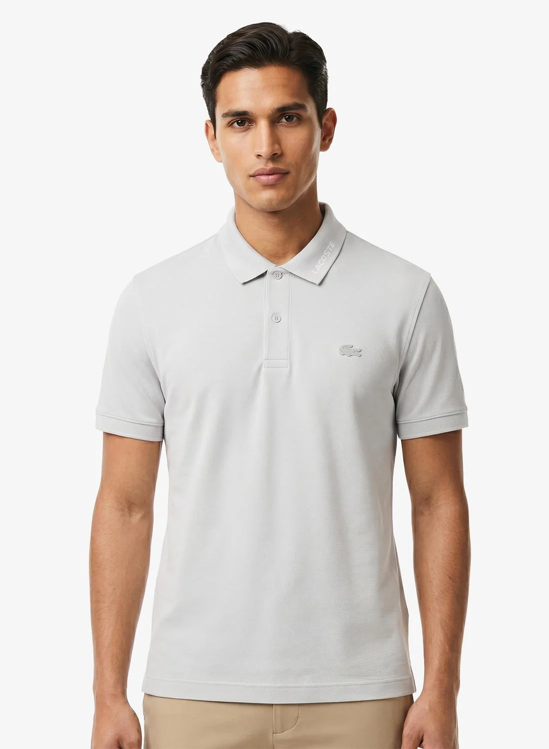 Premium Slim Fit Jacquard Collar Stretch Polo Shirt (Solid, Men's) g27k9